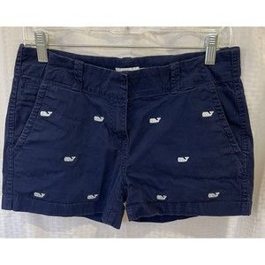 Vineyard Vines Blue Whale Logo Embroidered Shorts Womens Size 4